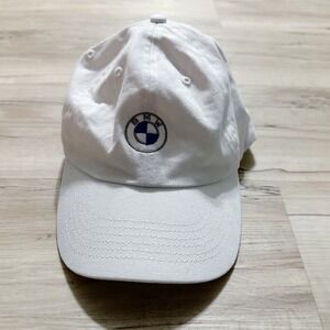 BMW WHITE SANDWICH VISOR BASEBALL CAP